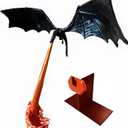 Fire Breathing Dragon Bookends with Book Mount 3D Cool Wall Art Decoration Fantasy Flying Dragon Unique Sculpture Bookshelf Nook Decor Figurines Display Gift for Friend