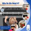 Stove Knob Safety Covers for Child (5 + 1 Pack), Upgraded Universal Size Press Gas Stove Knob Covers with Adhesive, Heat-Resistant Childproof Oven Locks for Kids and Pets (Clear)