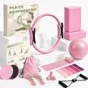 Pilates Kit for Women With 2 Yoga Blocks, Full Body Workout Set, Pink