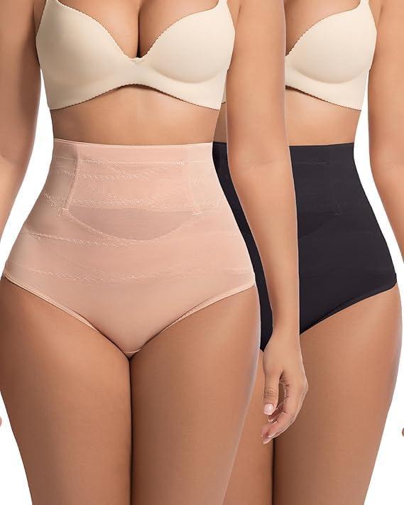 2 PCS Thong Shapewear with Tummy Control for Women, High Waisted Body Shaper Underwear Seamless Shapewear (XL)