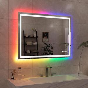 WTTY 40"x30" RGB LED Bathroom Mirror with Light