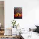 Cool Colorful Boho Abstract Picture Wall Decor Framed Fantasy Texture Blooming Tree of Life Graffiti Canvas Wall Art Modern Prints Poster Country Painting for Living Room Bathroom Bedroom16x24 Inches