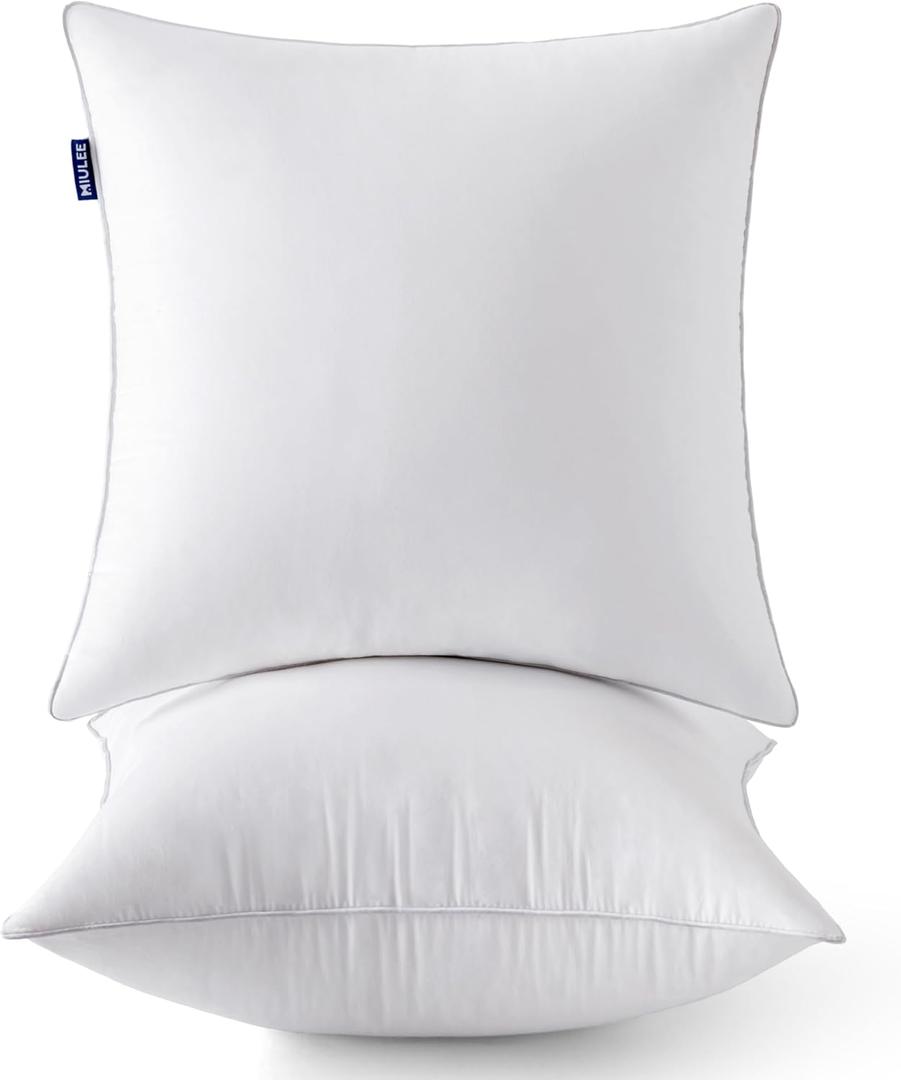 MIULEE 20 x 20 Pillow Inserts (Set of 2) -Throw Pillows for Couch Sofa with 100% Cotton Covers