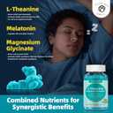 L-Theanine Gummies 400mg, Magnesium Glycinate 400mg, Melatonin 10mg, High Dose for Adults Stress & Muscle Relief, Sleep, Circadian Rhythm, Non GMO, Gluten Free, Vegan, Sugar Free, Grape, 60