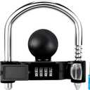 Funmit Trailer Lock Universal Hitch Lock with Combination Lock, fit 1-7/8", 2", 2-5/16" Coupler, Camper Accessories for Travel Trailers Boats Trucks Rvs Black