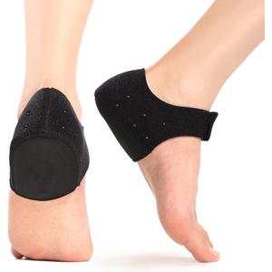 Plantar Fasciitis Heel Cup Protectors - Promifun Heel Cups for Heel Spur, Achilles Tendinitis, Cracked Heels, Heel Pain Relief Products - Gel Heel Cushion Pads, Black, Large (W 9.5-13 / M 8.5-14)