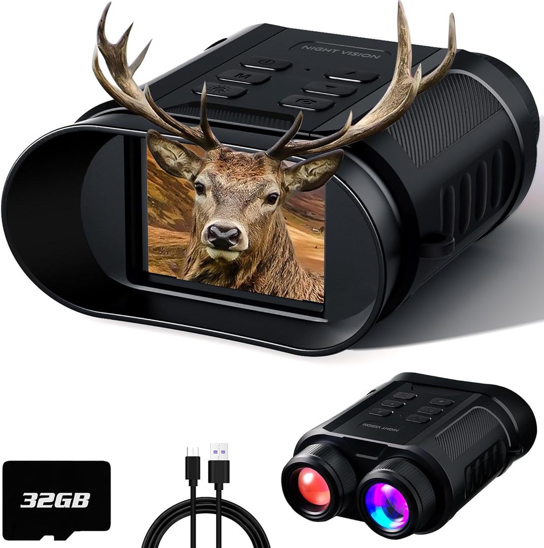 Night Vision Goggles 4K HD - 8X Digital Zoom, 32GB Card to Save Photos and Videos