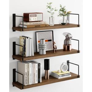 Floating Shelves, 24 In Bookshelves for Room Wall, Shelves on Wall (Brown)