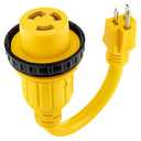 Kohree 30 Amp to 15 Amp 110 RV Adapter Plug, 15A Male to 30A Female RV Power Adapter, NEMA 5-15P to L5-30R Twist Lock RV Dogbone Electrical Adapter Cord 12"