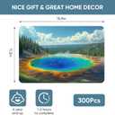 Reouinty Yellowstone Parks Wooden Puzzles for Adults 300 Pieces, Landscape Jigsaw Puzzle, Unique Puzzle, Spring Puzzle, Wooden Puzzle Gifts for Teens (15.9 x 11.2 in)