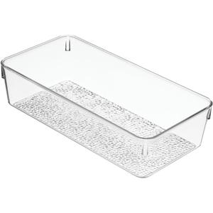 iDesign 49250 Rain BPA-Free Plastic Drawer Organizer Tray - 12" x 6" x 3", Clear