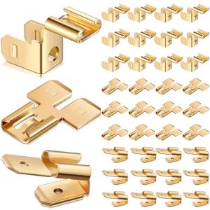 MorningRo 36 Pcs Electrical Quick Splice Wire Terminals, Piggyback Spade Connectors,Double Spade Connector and Chair Terminal Quick Disconnect Adapter 12 Each 1/4" 2 Male and 1 Female Tabs(Gold)