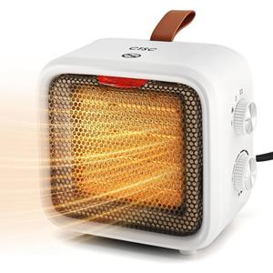 CTSC Space Heater, 1500W Space Heaters for Indoor Use with Thermostat, High-efficiency PCT heating material, Safe and Quiet Portable Heater with Heating and Fan Modes for Bedroom, Home and Office