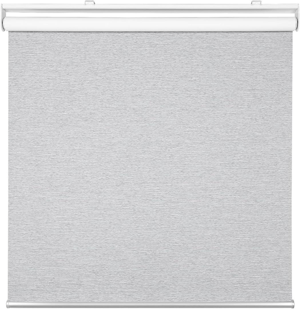 Homebox Cordless Blackout Roller Shades for Windows, 100% Room Darkening Blinds with Thermal Insulated Easy Install Spring System for Home, Living Room, Nursery (34" W x 72" H, Light Grey)