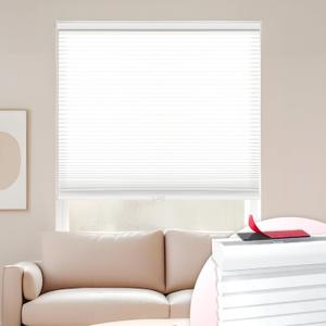 DEZ FURNISHINGS EZ Stick No Drill No Tools Cordless 1" Light Filtering Cellular Shade, 34.5" W x 60" H, White