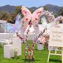 Giegxin 3 Pcs Big Butterfly for Party Decor 16" 20" 24" Large Butterfly Outdoor Decor with Standing Base Artificial Flower Garland Mariposas Grandes para Decoration for Summer Wedding Birthday Party