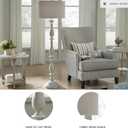 Signature Design by Ashley Bernadate Cottage Candlestick Design Poly Floor Lamp, 3-Way Switch, Cast Resin & Fabric Drum Shade, 18" W x 18" D x 61.13" H, Whitewash