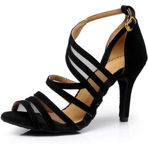 Dress First Ballroom Dance Shoes Women Dancing High Heel Salsa Shoe Latin Sandal Pumps (8.5)