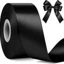 Fullive 1 1/2 Inch Black Ribbon, 30 Yards Black Ribbon for Gift Wrapping, Solid Polyester Satin Halloween Ribbons for Graduate Halloween Decorations DIY Hair Bows Floral Arrangements Wrapping Bouquet