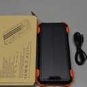 GOODaaa Portable Charger 42800mAh Built in 4 Cables and Thermometer 15W Fast Charging Power Bank Five Outputs Three Inputs Solar Charger Power Bank, SOS/Strobe/Strong Flashlights, Carabiner (Orange)