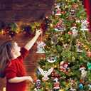 2 x Funny Christmas Ornaments 2024 - Highland Cow Decorations for Christmas Tree, Cow Lovers Gift