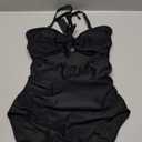 Tempt Me Women Sexy Cutout One Piece Swimsuits Tummy Control High Waisted Halter Front Tie Knot Bathing Suit, XXS
