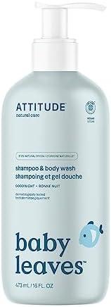 ATTITUDE 2-in-1 Shampoo and Body Wash for Baby, EWG Verified, Dermatologically Tested, Vegan, Good Night, 16 Fl Oz