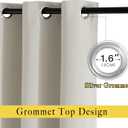 NICETOWN Bedroom Blackout Curtains & Drapes - Triple Weave Energy Saving Thermal Insulated Solid Grommet Sound Reducing Window Panels for Living Room, 1 Pair, Natural, W52 x L95