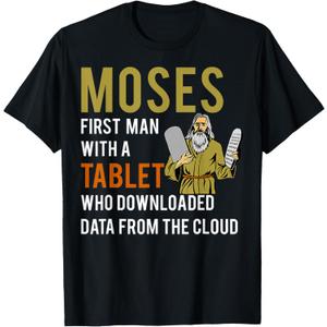 Funny Jewish Passover Moses Tablet Data Cloud Computing T T-Shirt, 4XL