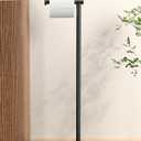 Kes Toilet Paper Holder Stand with Weighted Base, 26" H (Taller Version) Free Standing Toilet Paper Roll Holder for Bathroom, Rustproof, BPH283S66-BK