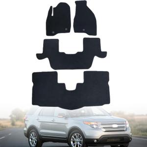 GXARTS Waterproof Car Floor Mats Carpet Full Set Fit for Ford Explorer Limited 2011 2012 2013 2014 7Seats | All-Weather Protect with Anti Sliding Back