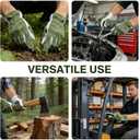 Leather Work Gloves for Men & Women, Cowhide Gardening Gloves, Reinforced Durable, Puncture Resistant & Cut Resistant Work Gloves (Green)