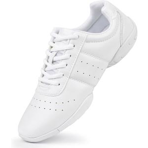 Cheer Shoes for Youth Girls White Cheerleading Athletic Dance Shoes Tennis Sneakers for Competition Sport Training (6.5)