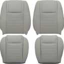NLQR Driver & Passenger Side Bottom & Top Lean Back Replacement Perforated Microfiber Leather Seat Covers Gray Compatible with Ford Mustang GT 2005 2006 2007 2008 2009