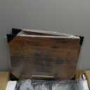 Furnulem 5 Drawer Dresser for Bedroom, Tall Nightstand with Led Light and Charging Station, Small Night Stand Bedside Table, Fabric Bins, Metal Frame, Wood Shelf, Side Furniture(Rustic Brown)