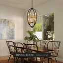 23.6''Black Gold 8-Light Globe Chandelier, Modern Industrial Adjustable Hanging Ceiling Pendant Light Fixture for Entryway Foyer Stairway Hallway Bedroom Living Room Kitchen Island