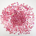 VARIART Stained Glass Mosaic Tiles – 300pcs (9 oz) Iridescent Glass Pieces for DIY Crafts, Vase, Mirror Decor (Rainbow Colors) (Pink)