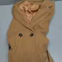 Womens Notch Lapel Wool Blend Jackets Maxi Long Peacoat Trench Coats Casual Business Winter Fall Outerwear Overcoats