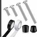 Threlaco 6 ft Aluminum Color Guard Flag Pole with Color Guard Weight Anchor Set Plastic Black End Cap Tips and Tape for Standard Lightweight Practice Pole Flags(Black)