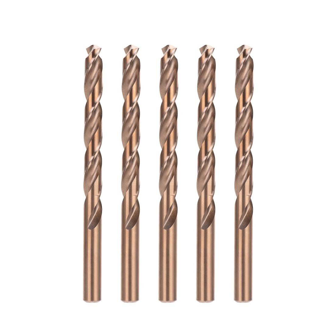 17/64 Inch Cobalt Drill Bit Set, M35 Jobber Length Twist Drill Bits,Suitable for Drilling in Hard Metal, Stainless Steel, Cast Iron,5 Pieces