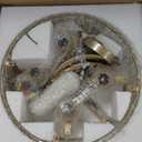 Modern Crystal Chandelier 4 Lights Gold Semi Flush Mount Ceiling Light Fixture E12 Metal Farmhouse Chandelier for Dining Room Living Room Bedroom Entryway Hallway Kitchen