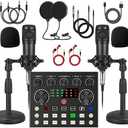 V8s for 2, V8s Voice Changer with BM-800 Podcast Microphone Bundle - Studio Condenser Microphone Perfect for Podcasting, Recording, Singing, Streaming and Gaming