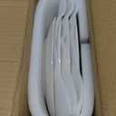 LE TAUCI 10 Inch Ceramic Dinner Plates Set of 4, Large Embossed Plate Set for Kitchen, Microwave & Dishwasher Safe Dinnerware Sets, Modern White Serving Dishes for Pasta, Steak - Arctic White