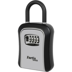 Box for Keys with Code, Portable Shackle Key Safe, 4-Digit Combination Lock, Weather-Resistant Key Lock Box for Outside Doors & Gates, Gray