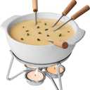 Boska Cheese Fondue Party Set - Fondue Pot Set Microwave Safe Ceramic Hot Pot Chocolate Fountain Snack - Wedding Registry Items Small Kitchen Appliances for up to 4 Persons