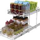 OCG 2 Tier Pull Out Cabinet Organizer (12" W x 18" D), Pull Out Drawers for Kitchen Cabinets, Pull Out Shelves for Base Cabinet Organization in Kitchen Bathroom Pantry, Chrome Finish