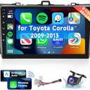 [8 CORE 4G+64G] for Toyota Corolla 2009-2013 Car Radio with Wireless Carplay/Android Auto, 9 Inch Android 13 IPS Touch Screen Car Stereo, Bluetooth, GPS Navi, WiFi, SWC, DSP + Backup Camera