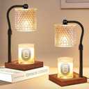 2 Pack Candle Warmer Lamp with Timer Dimmer Adjustable Height, Birthday Housewarming New Home Decor Gifts for Women, Electric Wax Warmer for Jar Candles (Black Amber)