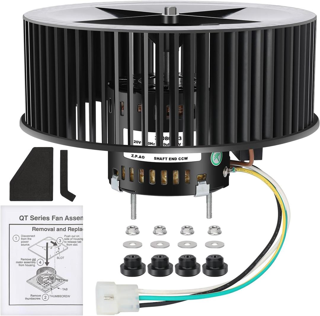S-97016621 Bathroom Exhaust Fan Motor for Broan Nutone Replacement Parts - Fits QTN80L, QTR080, QTR070, QTR080L, QTR080F, QTRN080, QTR070L - Low Noise, Replaces OEM # S99080568, S97016621