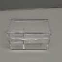 Sooyee Qtip Holder Dispenser for Cotton Ball Swab, Cotton Round Pads, Floss,3 Compartment Plastic Apothecary Jars,Bathroom Organization and Storage,Vanity Organizers and Storage,Clear (5.7"(L) x 3.2"(W)x 4.2"(H))